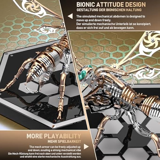 BUMBLEBEE 3D METAL PUZZLE - CREATIVE DIY TOY, PERFECT FOR ADULTS AND KIDS' INTELLECTUAL DEVELOPMENT (ROSE GOLD) - Image 4